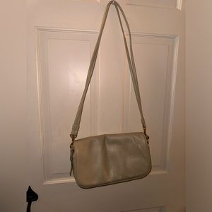 Cream color cabin creek leather purse